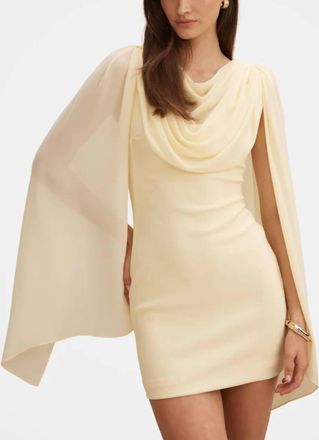 Entro Scarf Detail Satin Mini Dress In Yellow