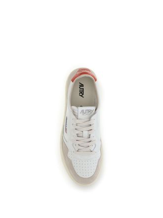 Autry Mens Sneakers Medalist Low White-Pumpkin Trainers White/pumpkin