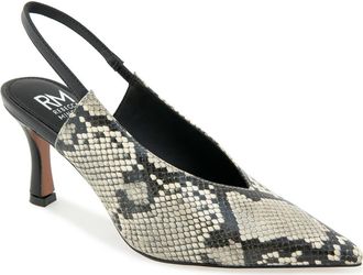 Rebecca Minkoff Tiana Pointed Toe Slingback Pump in Black/White Snake Pu at Nordstrom Rack, Size 7.5