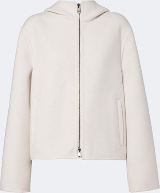 Fendi Chaqueta de lana y seda con capucha