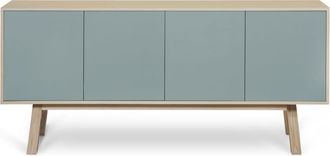 Mon Petit Meuble Français Aparador alto de 4 puertas l.220 cm, fresno