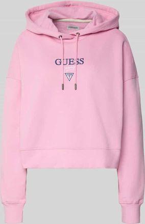Guess Relaxed Fit Hoodie mit Logo-Stitching Modell Baker in Pink, Gr&ouml;&szlig;e XL