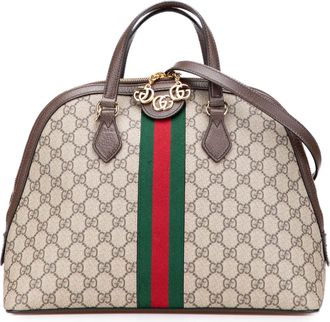 Gucci Pre-owned Womens Ophidia Dome Satchel - Tan Textile - One Size