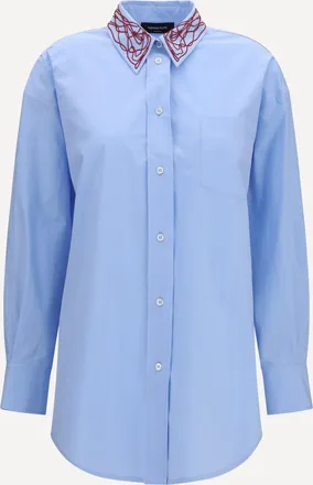 Fabiana Filippi Camicia boyfriend in popeline con colletto decorato Woman 42
