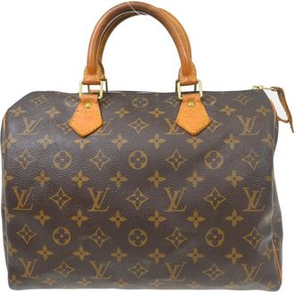 Louis Vuitton Speedy Handbag Monogram Canvas Brown Canvas Handbag (Pre-Owned)