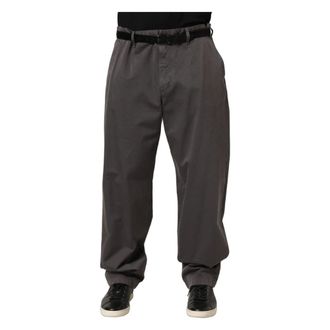 Dolce & Gabbana Straight Trousers, male, Gray, Size: 2XL Chino Pants