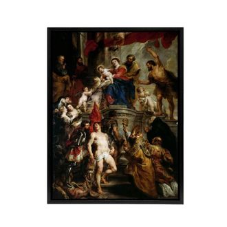 Artery8 Peter Paul Rubens Mystic Marriage of Saint Catherine Framed Canvas Art | Size: W24 x H32