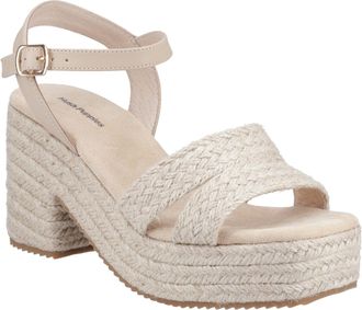 Hush Puppies Jamelia Espadrille Hak Textiel Dames Nude Sandalen