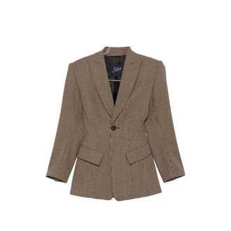 Seafarer Houndstooth-pattern Single-breasted Blazer