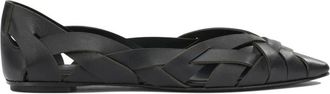 Del Carlo DEL Carlo, Schoenen, Dames, Zwart, 40 EU, Leer, Lisi Woven Pointed-Toe Flats