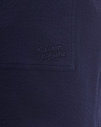 Maison Kitsun&eacute; Mens Elasticated Shorts Classic Navy Cotton Bermuda