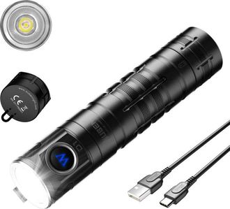 OEM Linterna Led D1 Edc De 1100 L&uacute;menes, Linterna Magn&eacute;tica Recargable, Resistente Al Agua Ip68, Linterna Peque&ntilde;a Con Clip Bidireccional, 6 Modos Para Aca