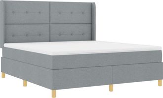 vidaXL vidaXL Box Spring Bed with Mattress Light Grey 180x200 cm Fabric