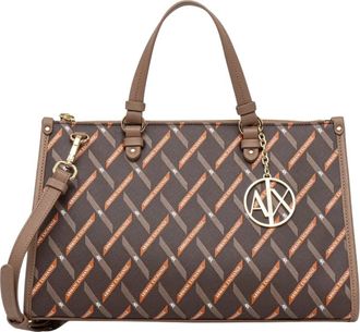 A|X Armani Exchange Gynger Shopper - Dames - Shoppers - Bruin - ONE Size - Leer - Tassen