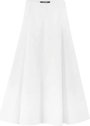 Jacquemus Witte Driehoek Rok - Dames - Midirokken - Wit - XS - Katoen - Rokken