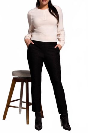 Tribal Pull On With Back Leg Seam Ankle Pant In Black Shimmer