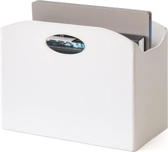 OEM Revistero Plegable Con Asa - Revistero De Piel Sint&eacute;tica Para Oficina, Hogar Y Sala De Estar - Blanco