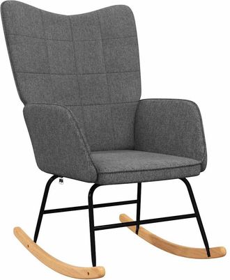 vidaXL Silla Mecedora De Tela Gris Oscura Vidaxl