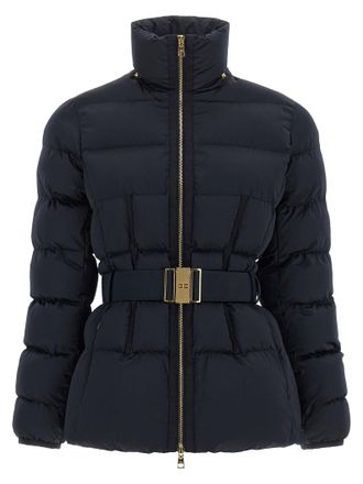 Elisabetta Franchi Belted Quilted Down Jacket - Black