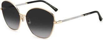 Jimmy Choo London Sunglasses, female, Yellow, Size: ONE SIZE Golden Metal Sunglasses with Grey Lenses