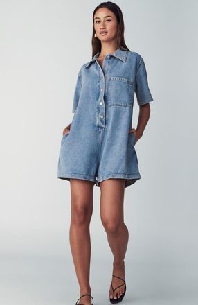 ST MRLO Denim Romper in Light Blue Wash at Nordstrom, Size 12