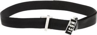 Dsquared2 Black Logo Charm Belt