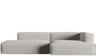 MICADONI Modulares 4-Sitzer Design Ecksofa Nuria mit Ottomane links - Strukturstoff