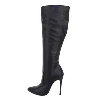 Generic Women Over Knee Boots Pointed Toe High Heel Side Zipper Pu Leather Long Winter Casual Boot