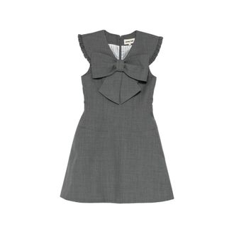 Shushu/Tong Bow-detail Ruffled-shoulder Dress