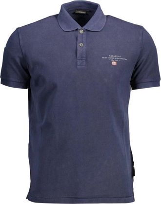 Napapijri Blauw Katoen Heren Polo Shirt - Heren - Polos - Blauw - M - Katoen - Tops