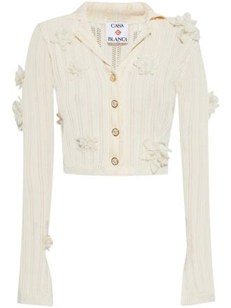 Casablanca Short Cardigan In Knitwear With Flowers