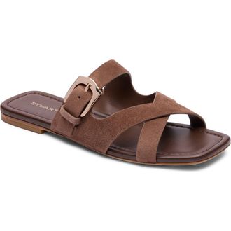 Stuart Weitzman Sai Slide Sandal in Cigar at Nordstrom, Size 5.5