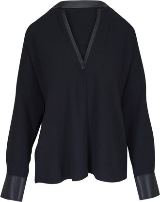 Vince Blusa con bordo satinato - Nero