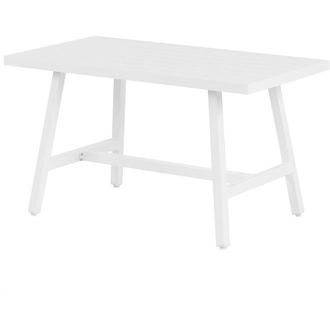 Beliani Beliani - Modern Aluminium Garden Dining Table White Slatted Top Fratte