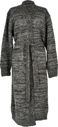 Dries Van Noten Long Cardigan in Grey Alpaca Wool