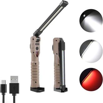 OEM Linterna De Trabajo Led Cob Plegable Y Recargable: 2000 L&uacute;menes, 7 Modos Para Reparaci&oacute;n De Autom&oacute;viles, Hogar, Garaje Y Emergencias