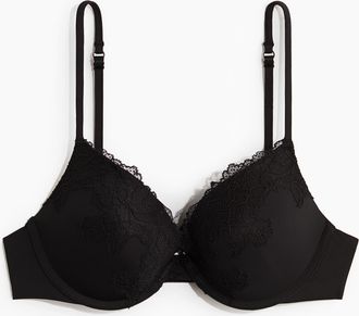 H&M Push-up-BH aus Mikrofaser und Spitze - Schwarz