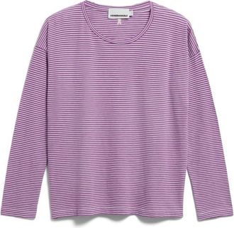 Armedangels Xianaa Lovely Stripes Longsleeve für Damen | rosa