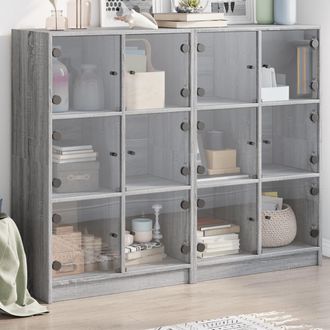 vidaXL Estanter&iacute;a Con Puertas Madera Gris Sonoma 136x37x109 Cm Vidaxl