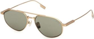 Ermenegildo Zegna Ez 0289 35N Zonnebril - Heren - Zonnebrillen - Geel - 56 MM - Accessoires