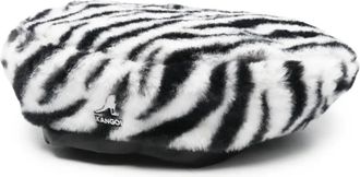 Kangol zebra-pattern beret hat - Wit