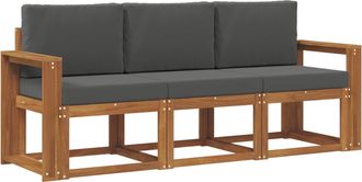 vidaXL Conjunto De Sof&aacute;s De Exterior 3 Uds. Natural Y Antracita Vidaxl