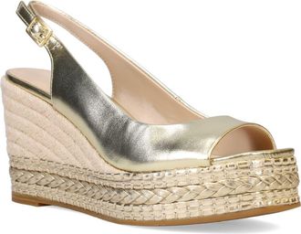 Pelle Moda Eleny Slingback Espadrille Platform Wedge Peep Toe Sandal in Champagne at Nordstrom, Size 8.5