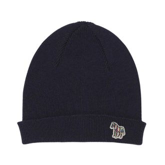Paul Smith Berretto Zebra - Heren - Accessoires - Blauw - Maat: ONE Size Wol