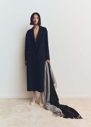 Mango Sciarpa bordi frange nero - Donna - Taglia unica - MANGO