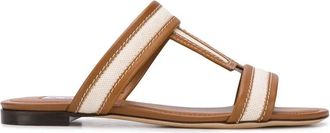 Tod's sandalen met inzetstuk van canvas - Bruin