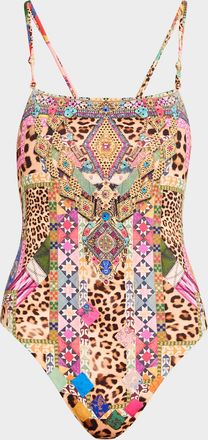 Camilla Embroidered Ever After Double-Strap One-Piece Swimsuit