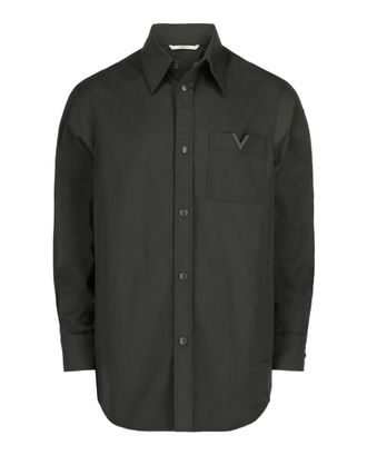 Valentino V-Detail Button-Up Shirt