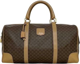 Celine Brown Pvc Leather Boston Bag (Pre-Owned)