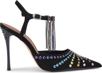 Kurt Geiger Womens Suede Crystal Point Heels - Black - Size UK 4